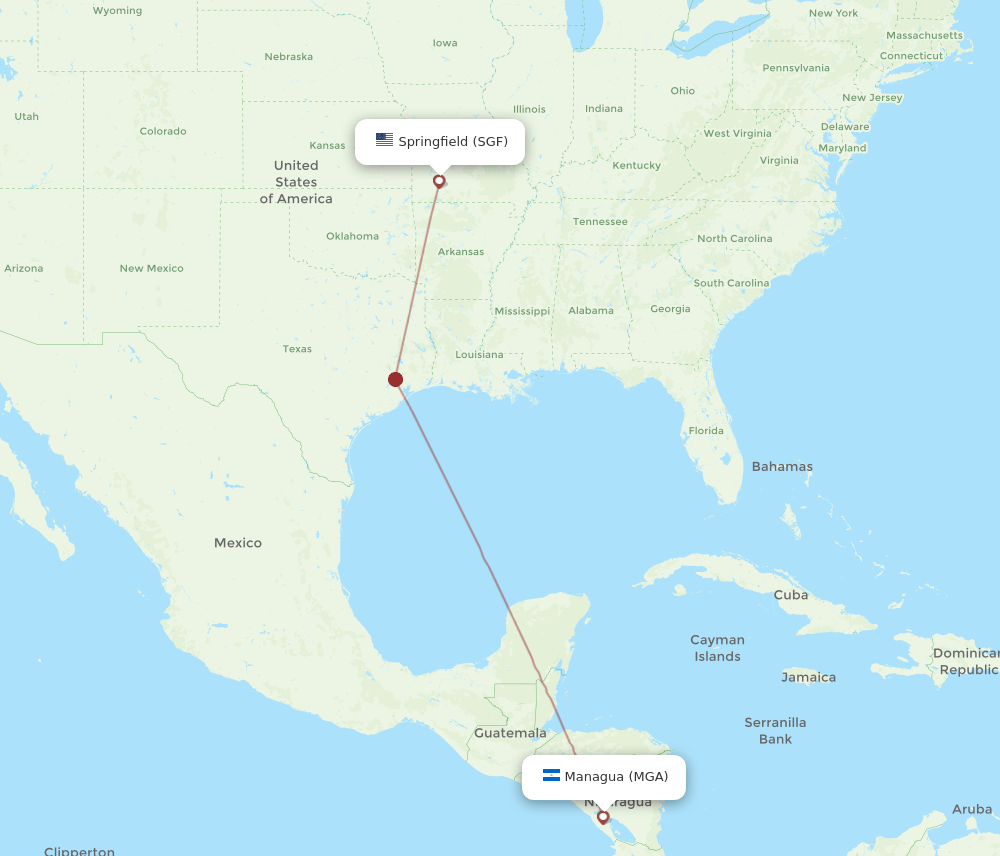 SGF to MGA flights and routes map
