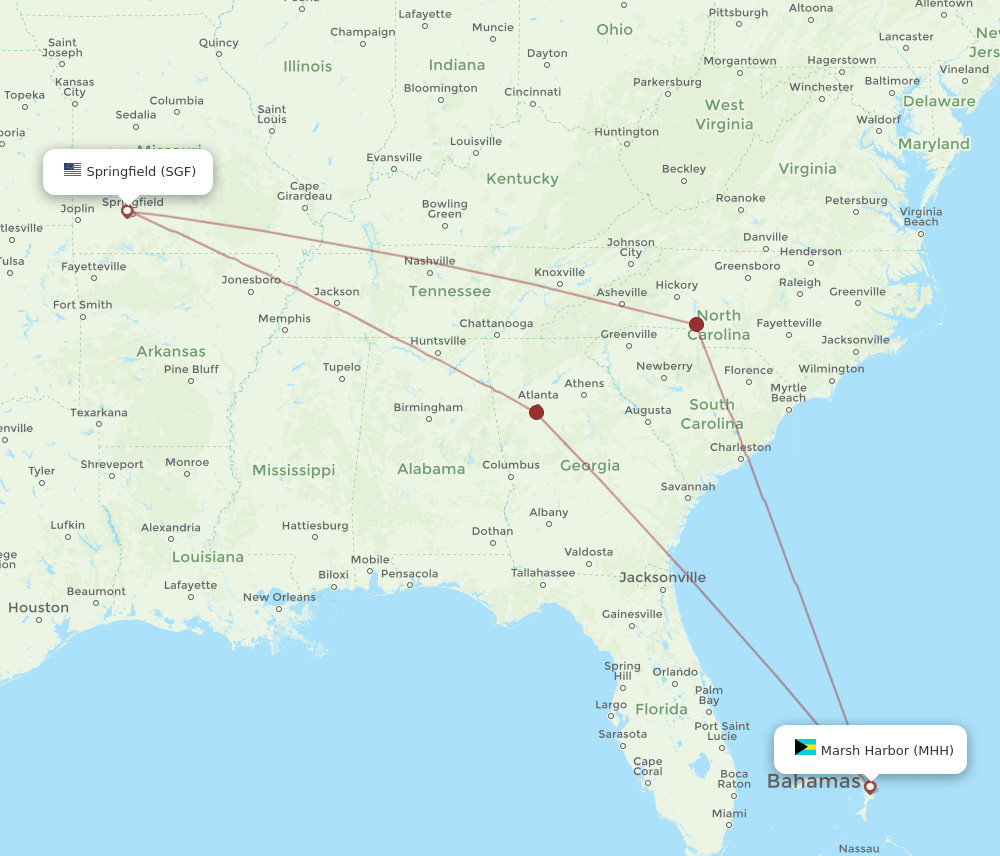 SGF-MHH flight routes