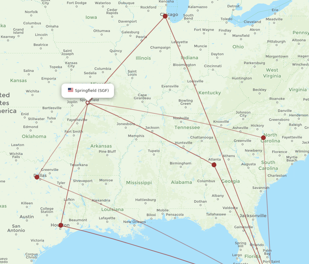SGF-MIA flight routes