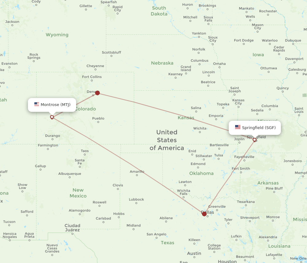 SGF-MTJ flight routes
