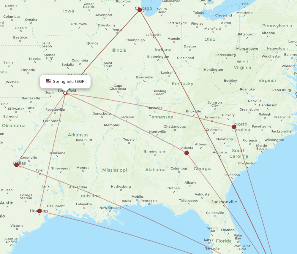 SGF-NAS flight routes