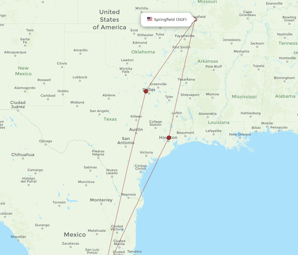SGF-QRO flight routes
