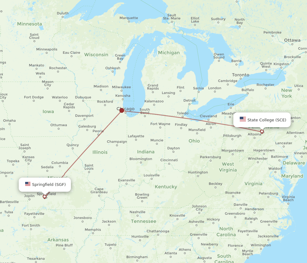 SGF-SCE flight routes