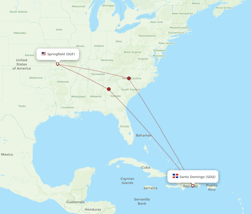 SGF-SDQ flight routes