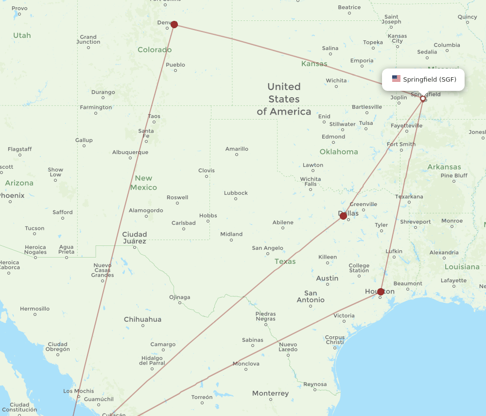 SGF-SJD flight routes
