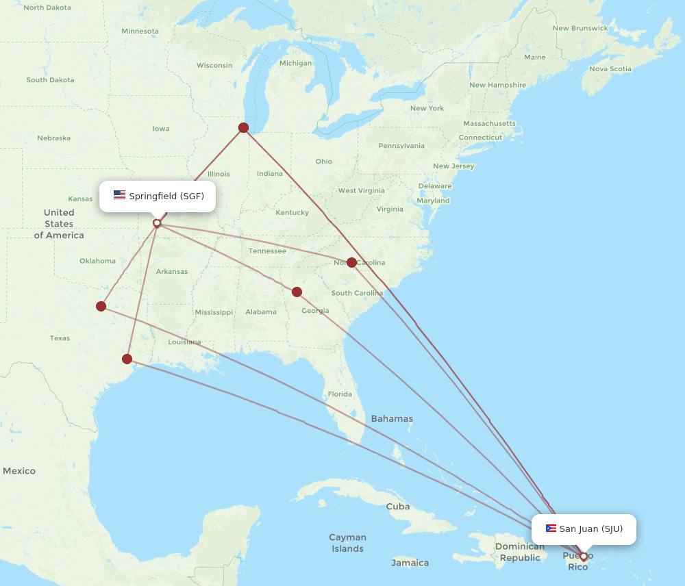 SGF-SJU flight routes