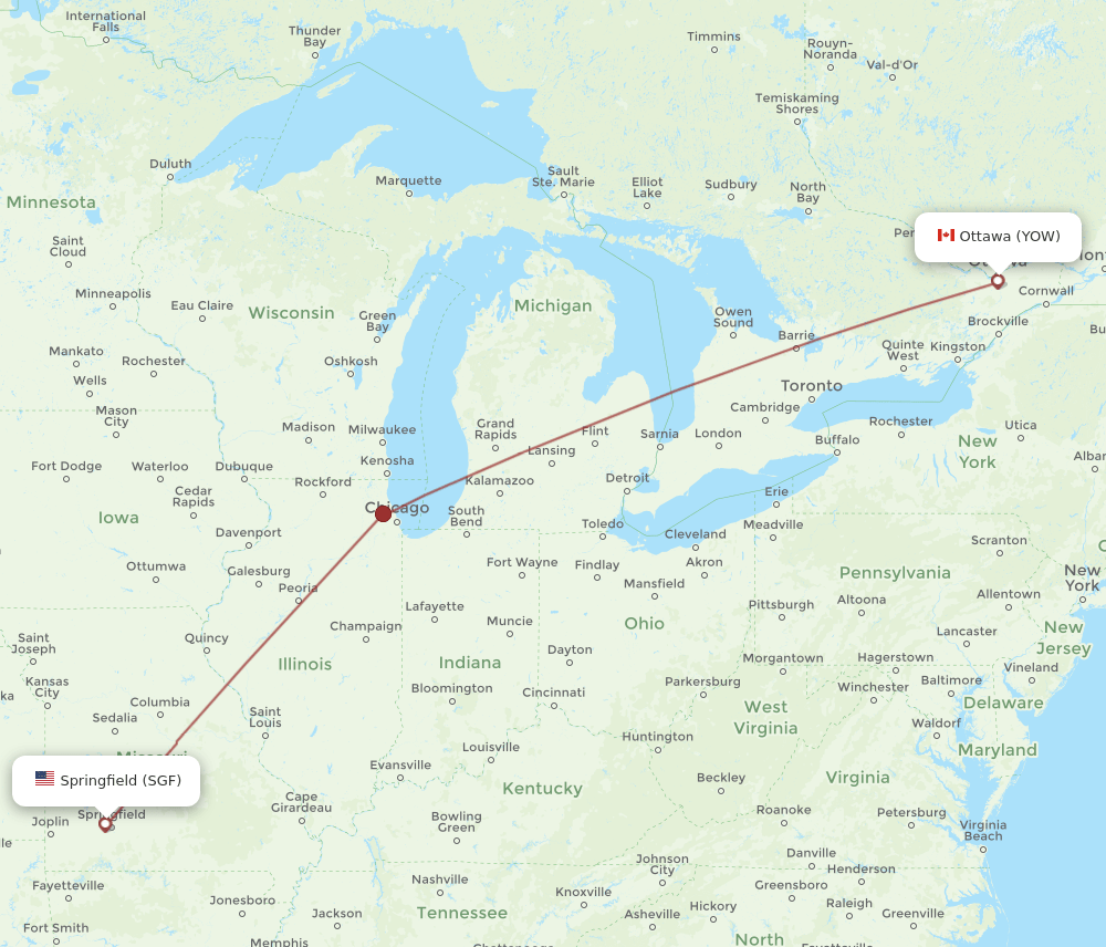 SGF-YOW flight routes