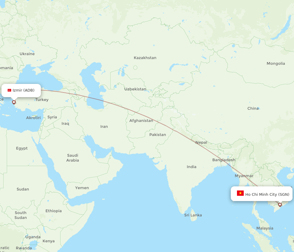 SGN-ADB flight routes