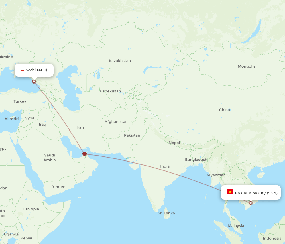 SGN-AER flight routes
