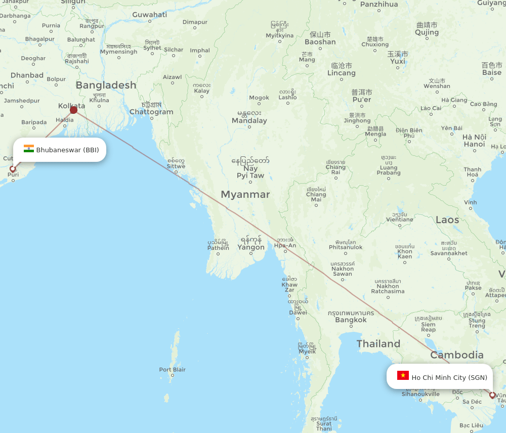 SGN-BBI flight routes