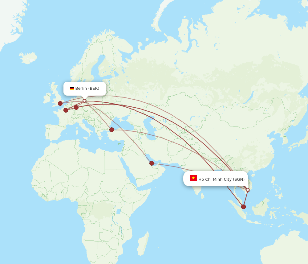 SGN to BER flights and routes map