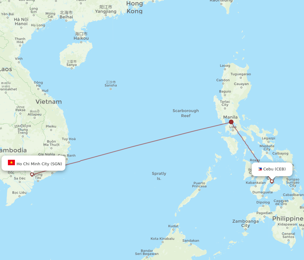 SGN-CEB flight routes