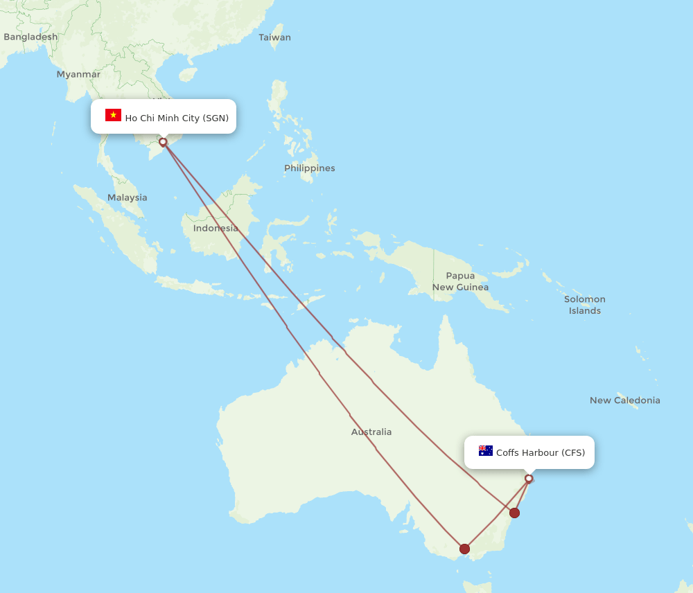 SGN-CFS flight routes