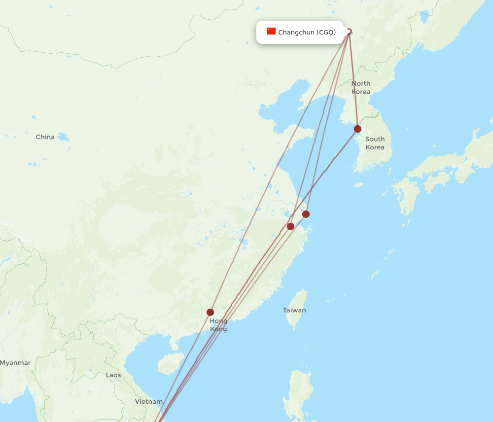 SGN to CGQ flights and routes map