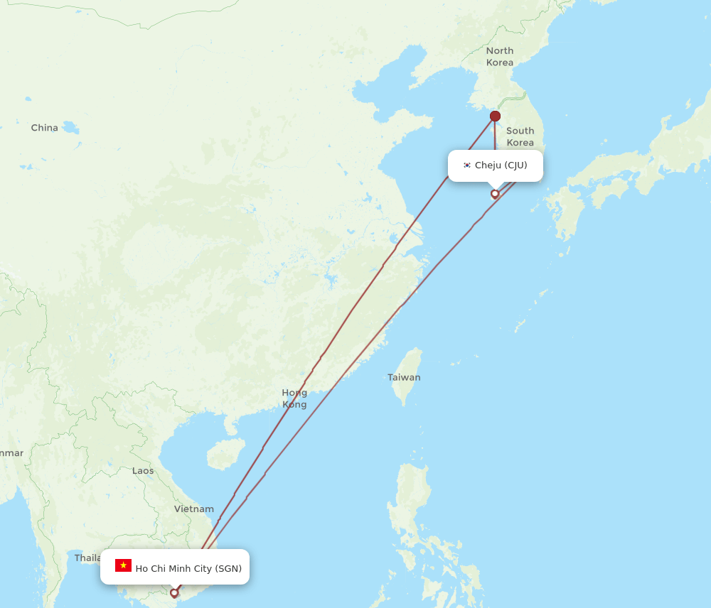 SGN-CJU flight routes