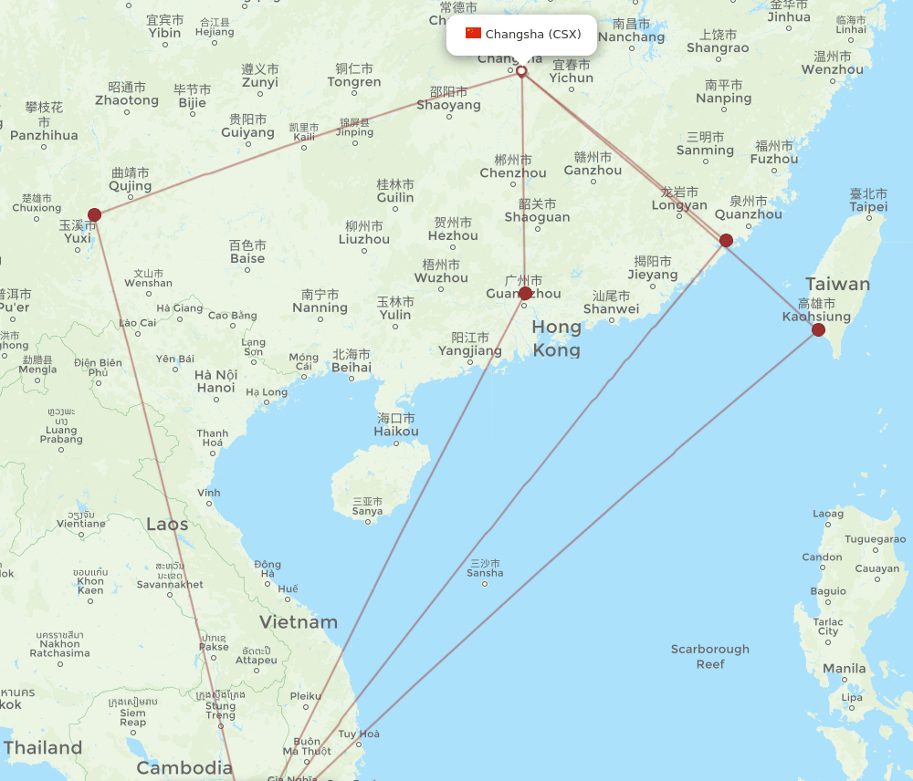 SGN-CSX flight routes