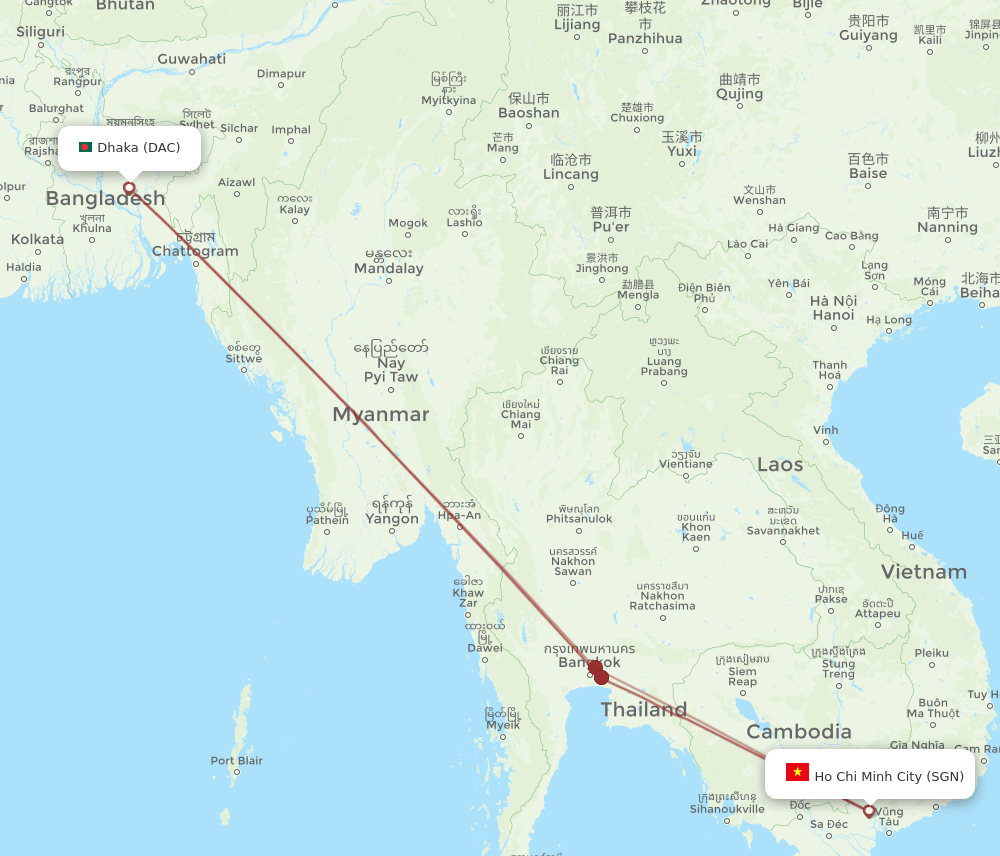 SGN-DAC flight routes