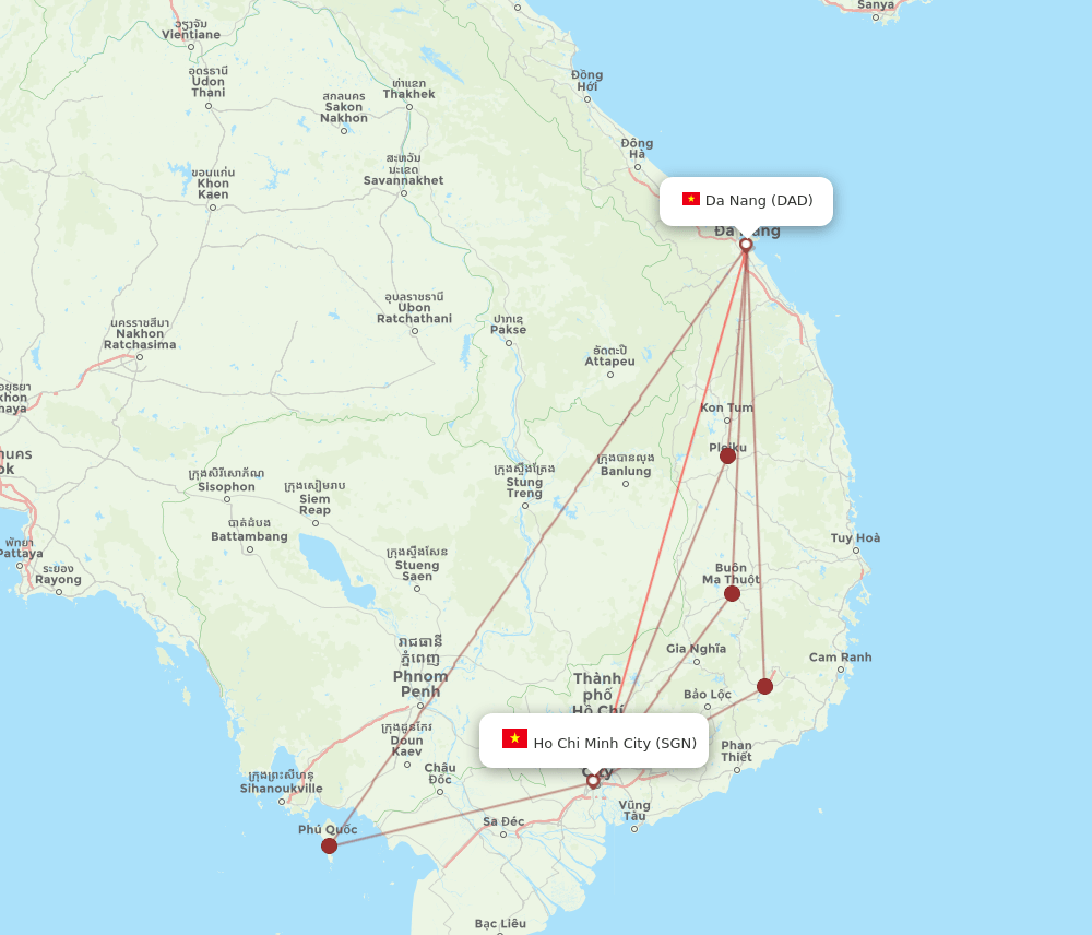 SGN-DAD flight routes