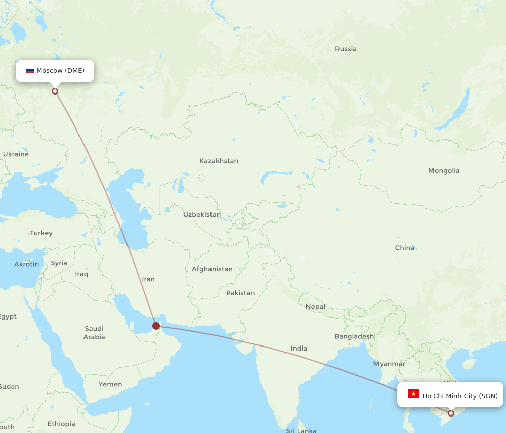 SGN-DME flight routes