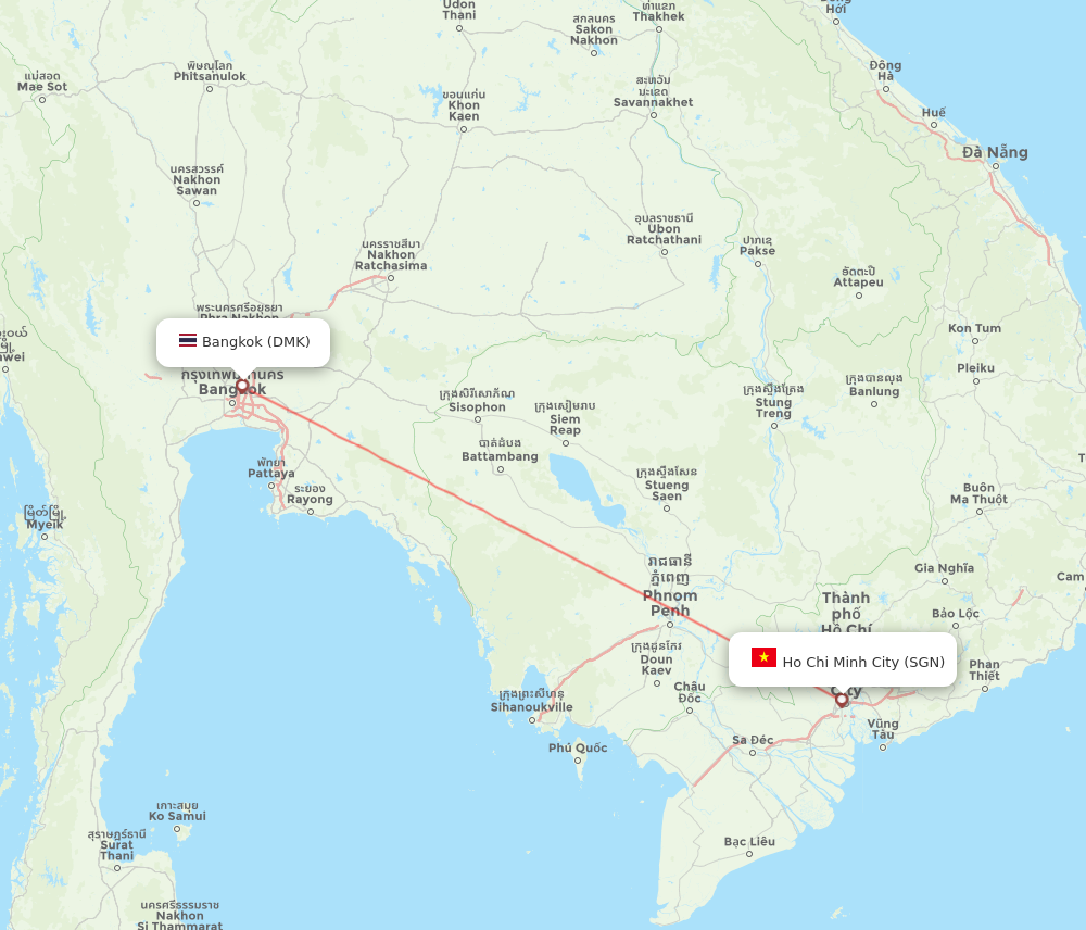 SGN to DMK flights and routes map