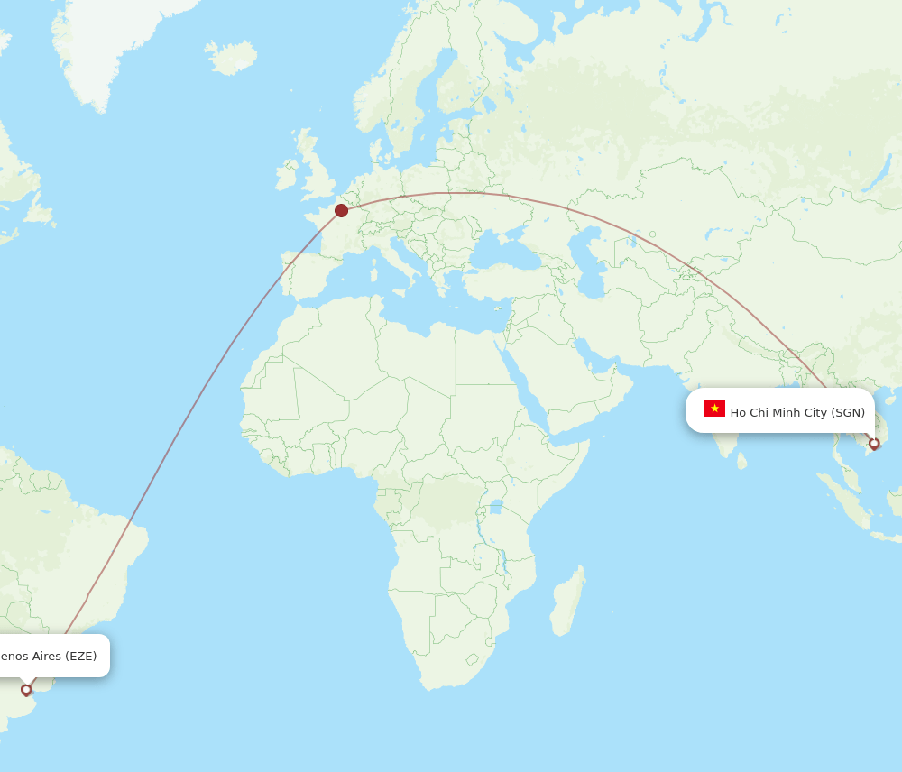 SGN-EZE flight routes