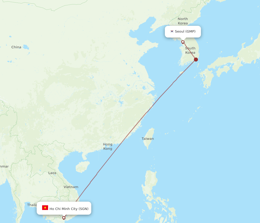 SGN-GMP flight routes