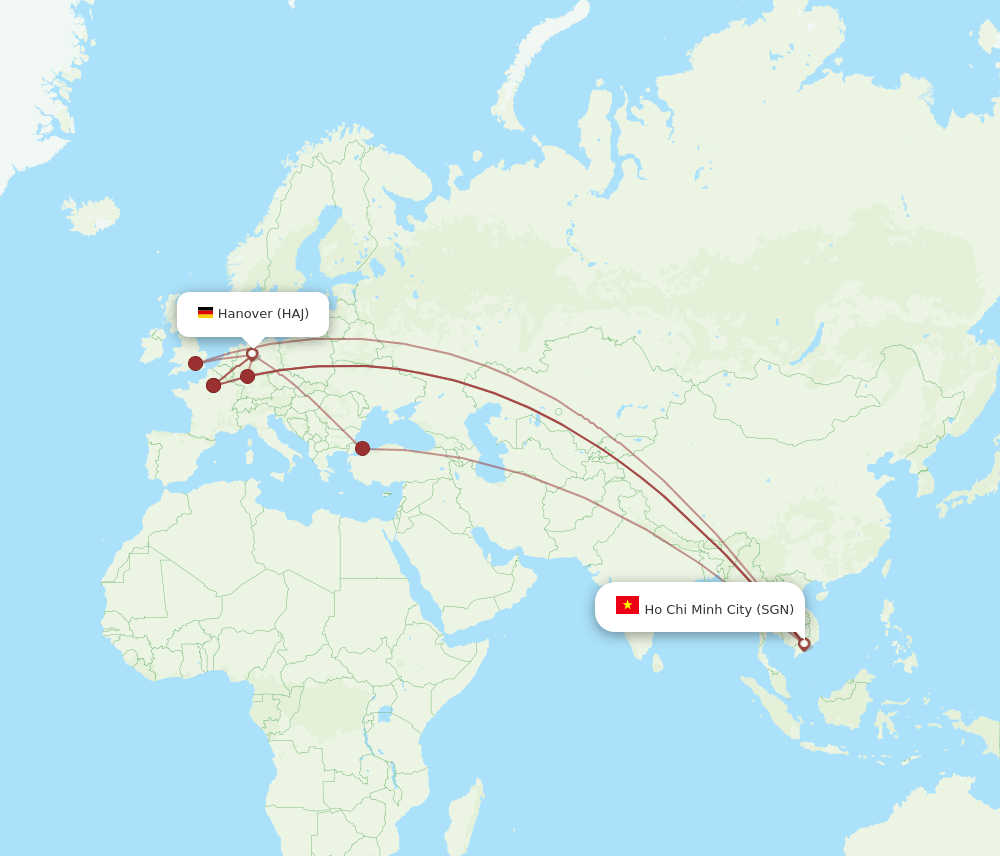 SGN-HAJ flight routes