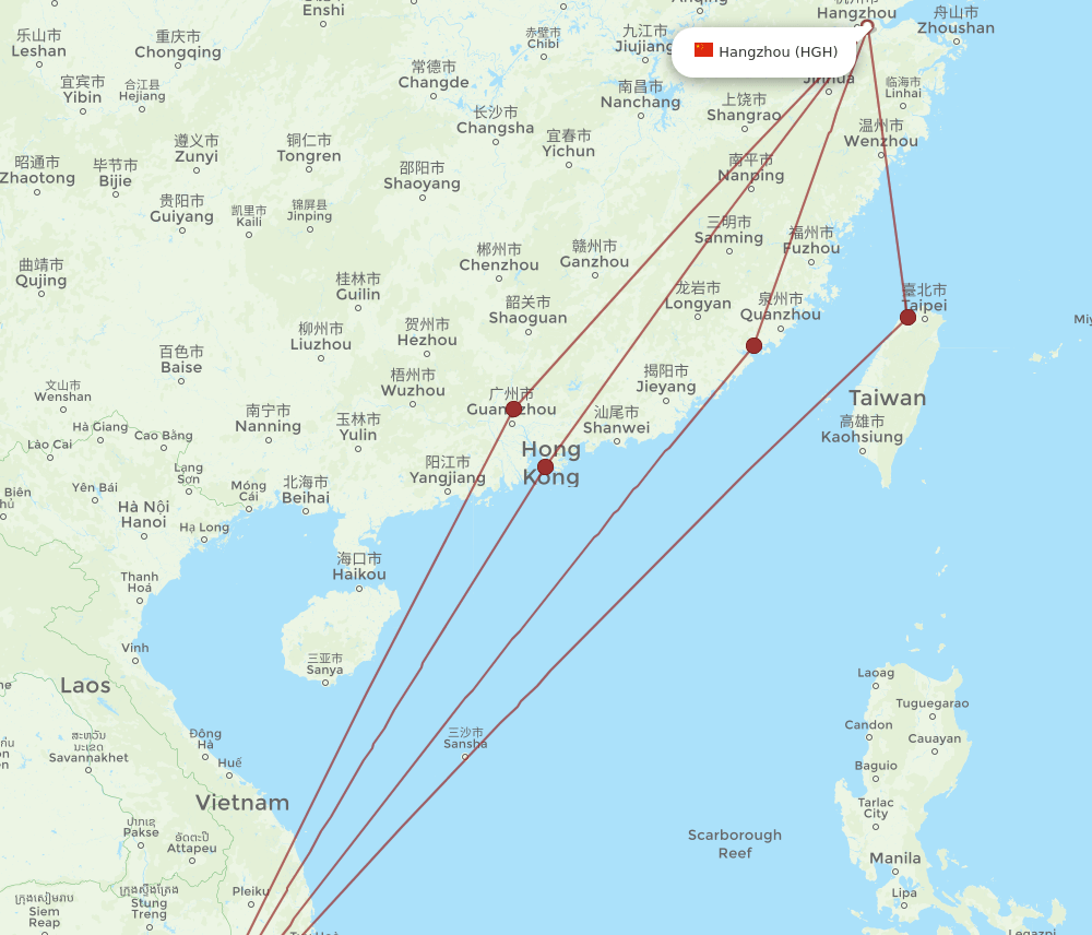 SGN-HGH flight routes