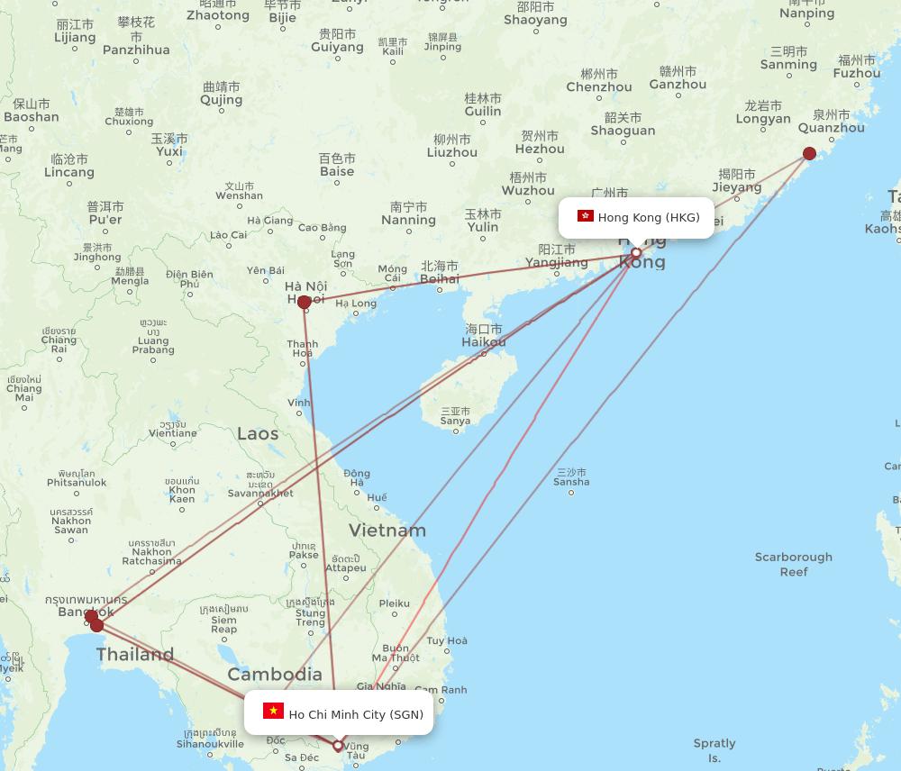 SGN-HKG flight routes