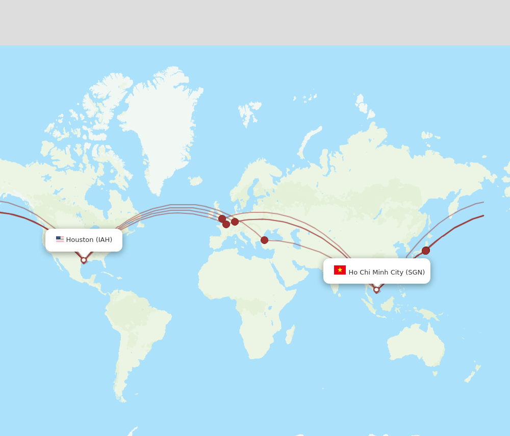 SGN-IAH flight routes