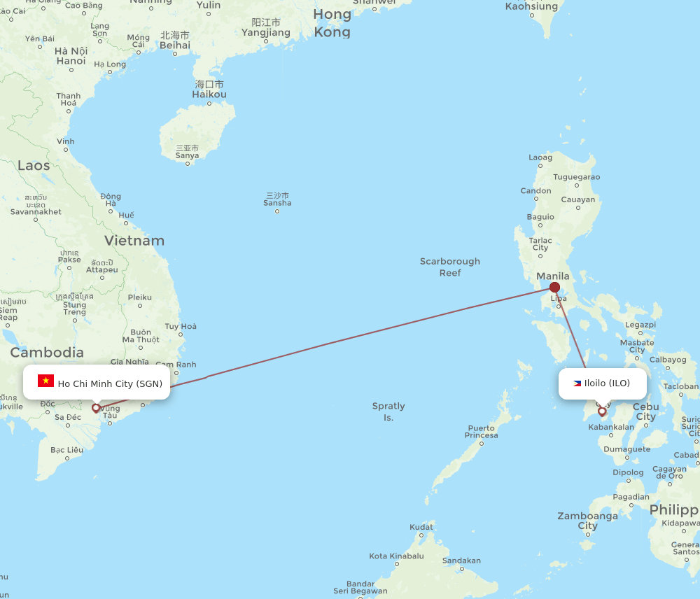 SGN-ILO flight routes