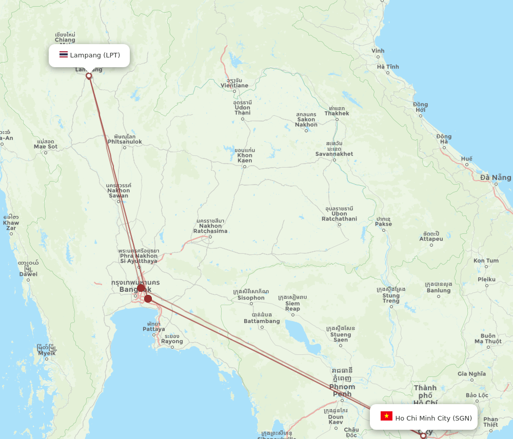 SGN-LPT flight routes