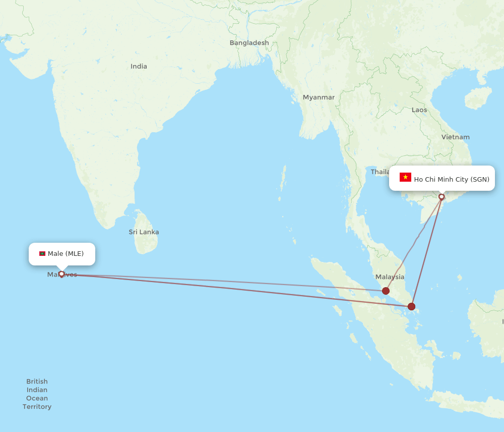 SGN-MLE flight routes