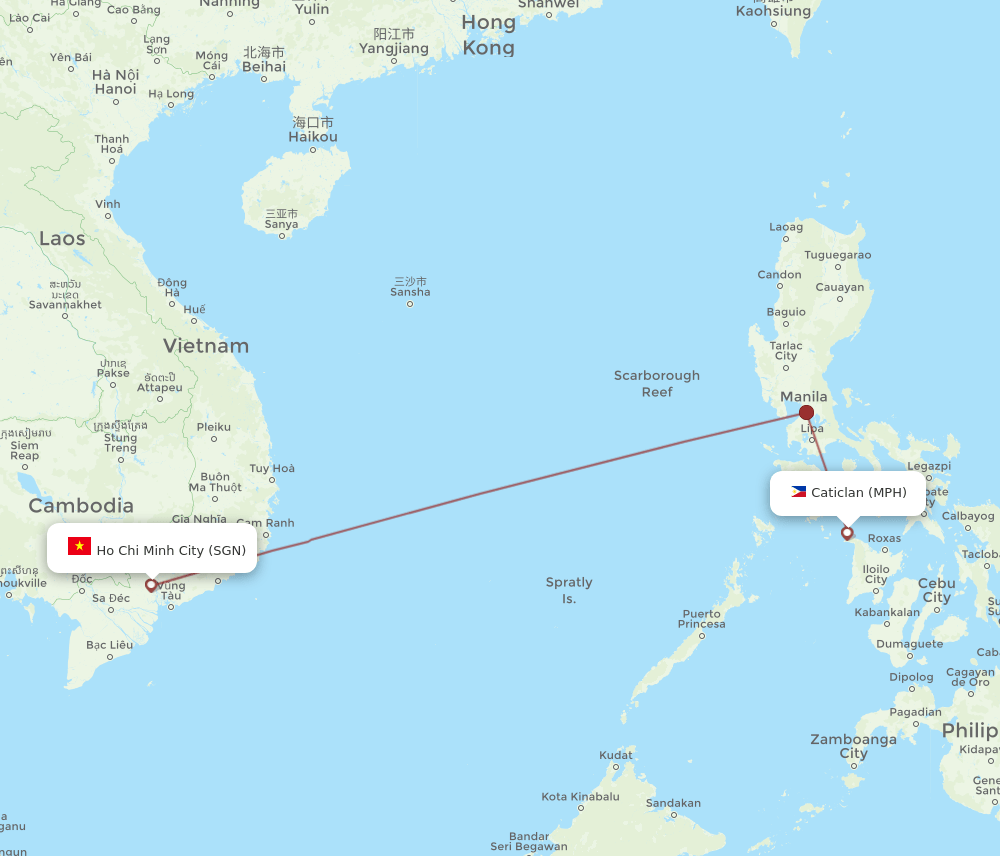 SGN-MPH flight routes
