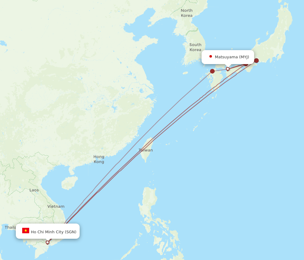 SGN-MYJ flight routes