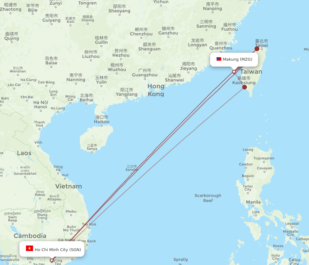 SGN-MZG flight routes
