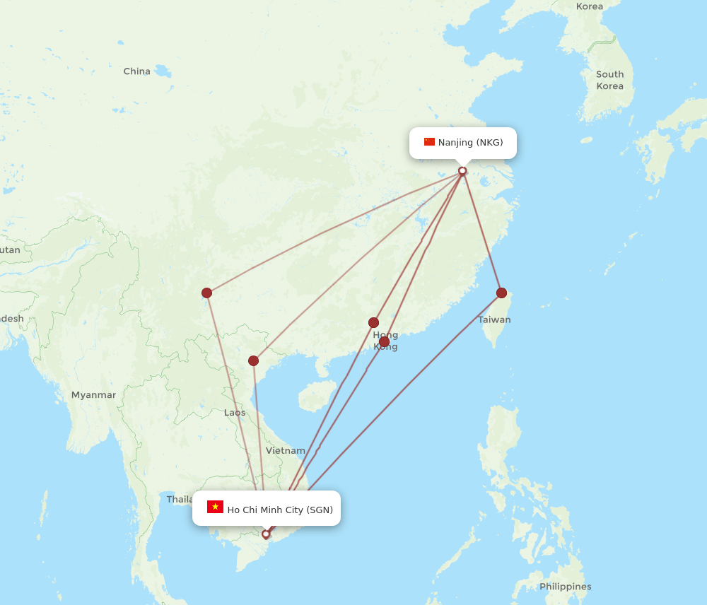 SGN-NKG flight routes