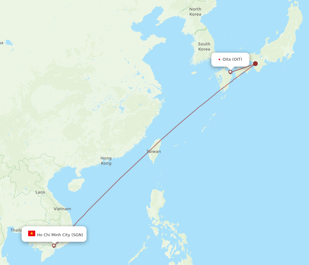 SGN-OIT flight routes