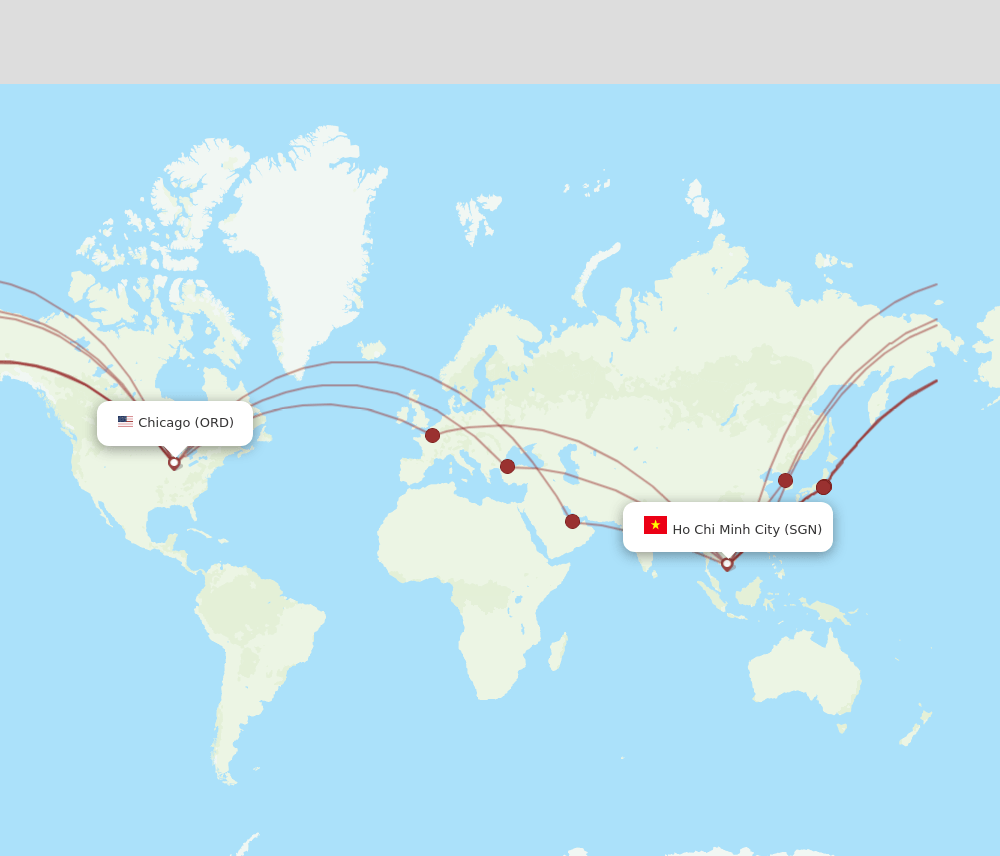 SGN-ORD flight routes