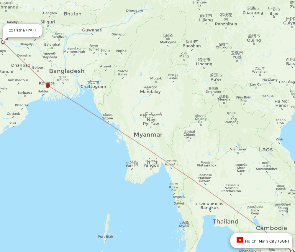 SGN-PAT flight routes