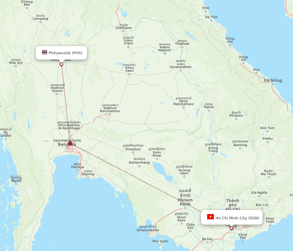 SGN-PHS flight routes