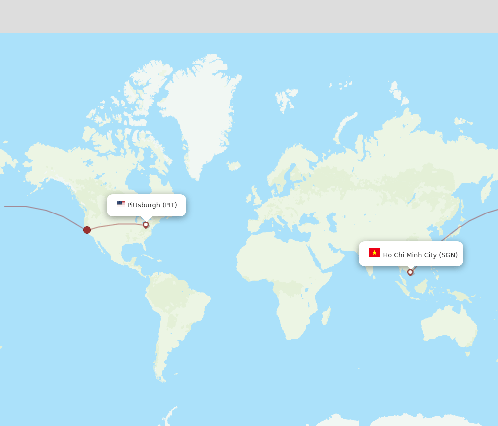 SGN-PIT flight routes