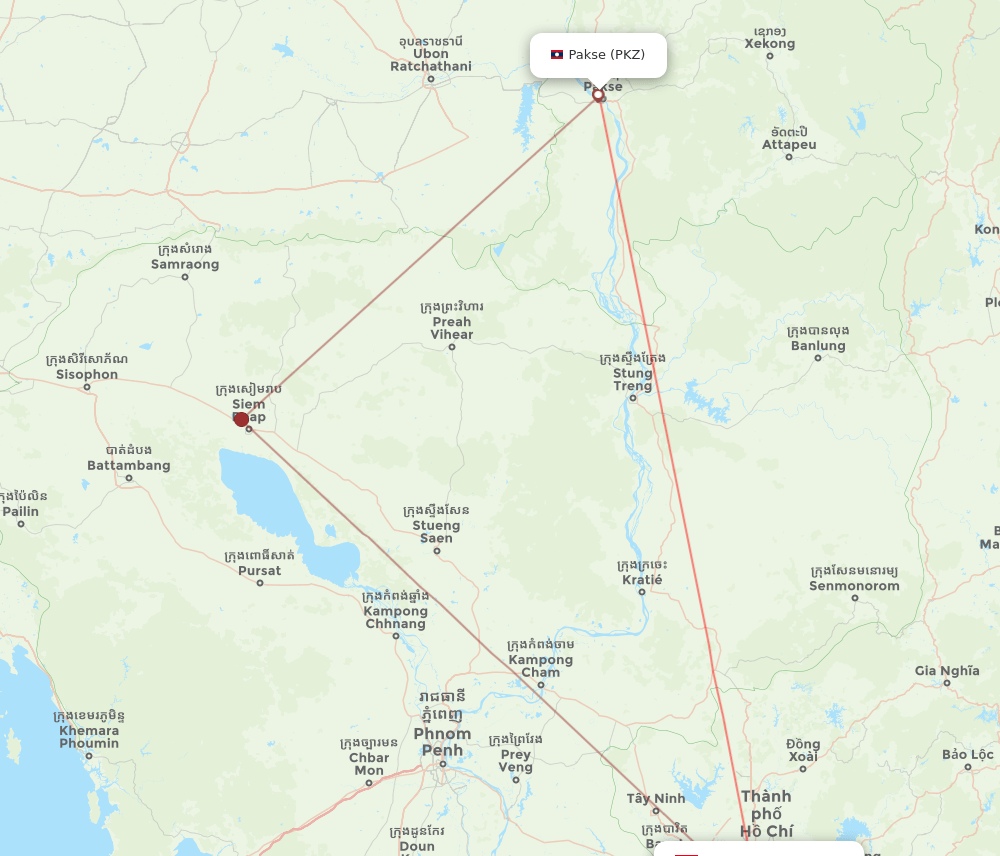 SGN to PKZ flights and routes map