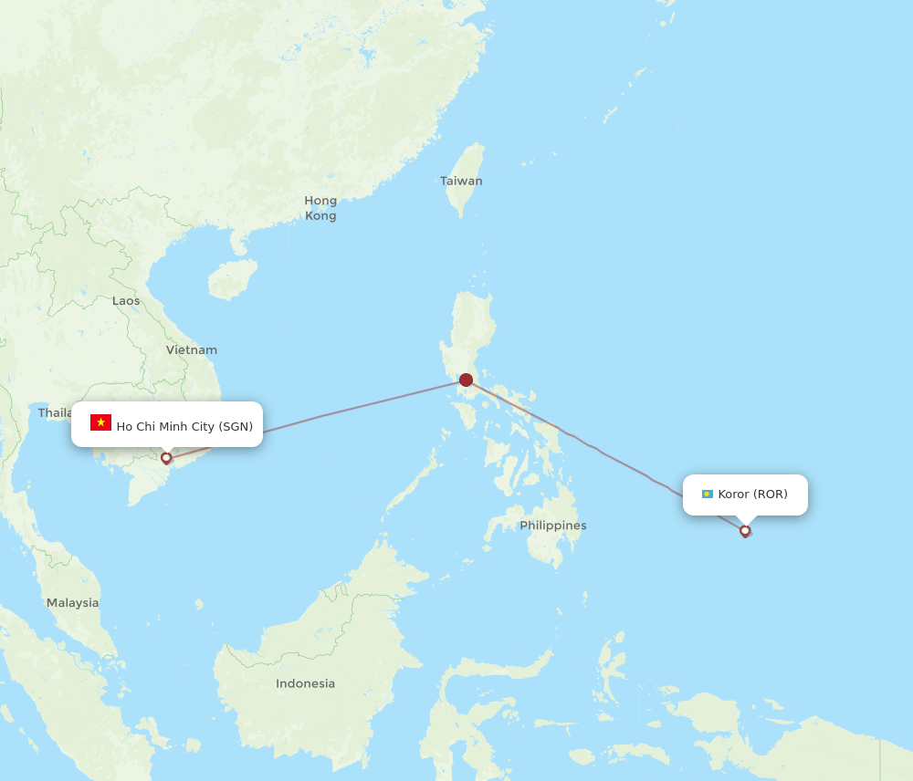 SGN-ROR flight routes