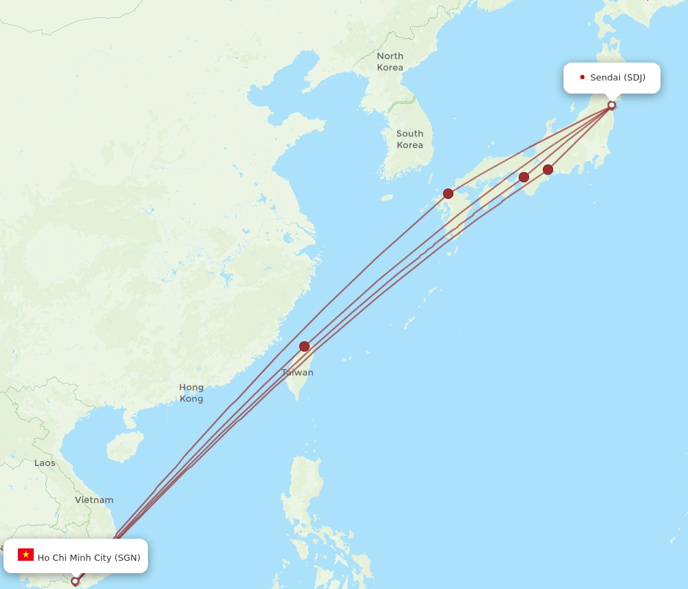SGN-SDJ flight routes