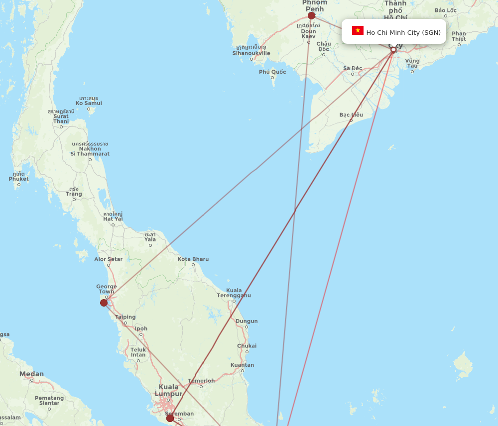 SGN to SIN flights and routes map