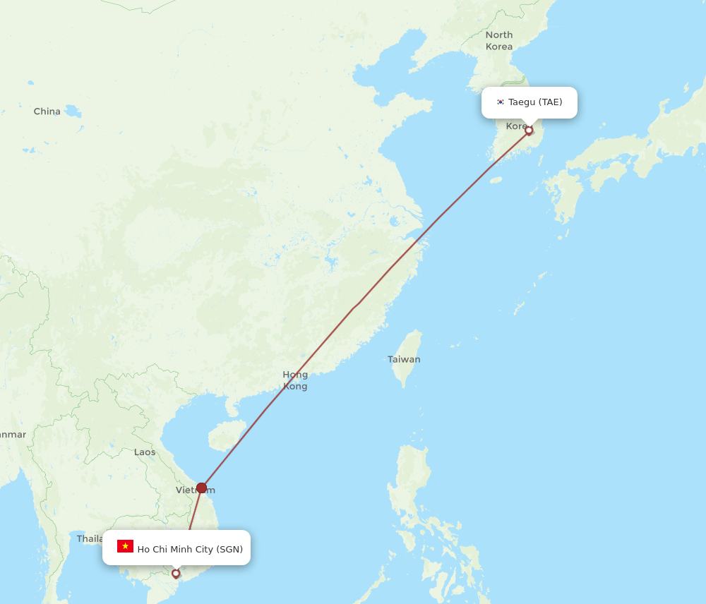 SGN-TAE flight routes