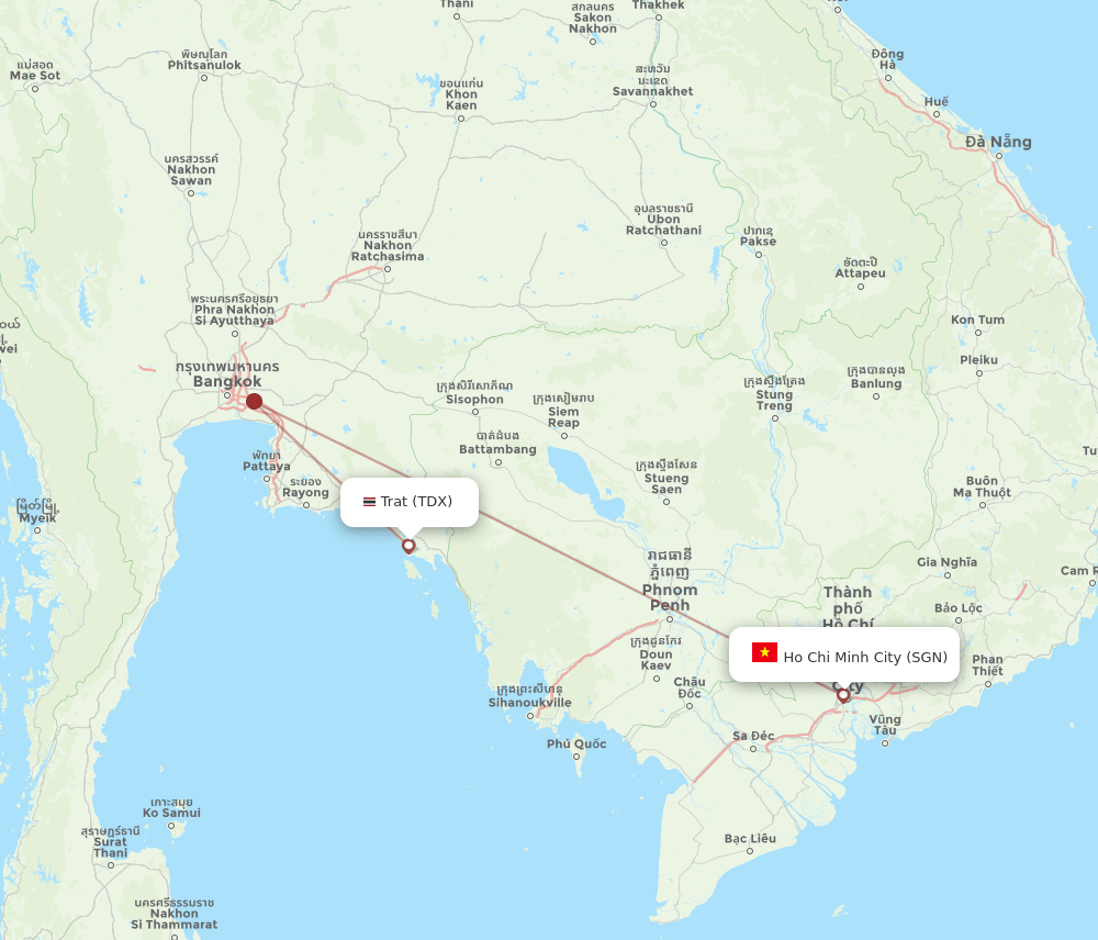 SGN-TDX flight routes