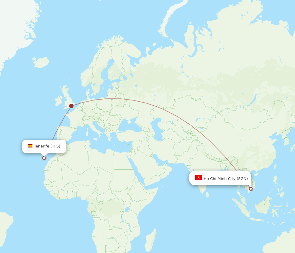 SGN-TFS flight routes