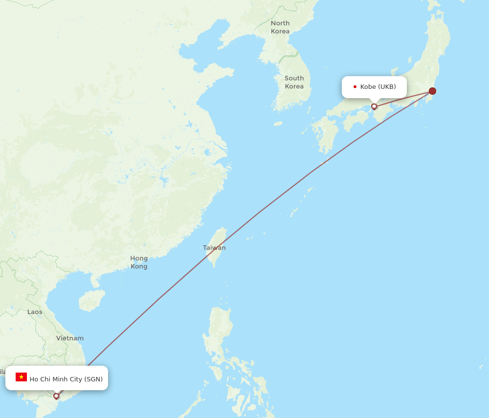 SGN to UKB flights and routes map